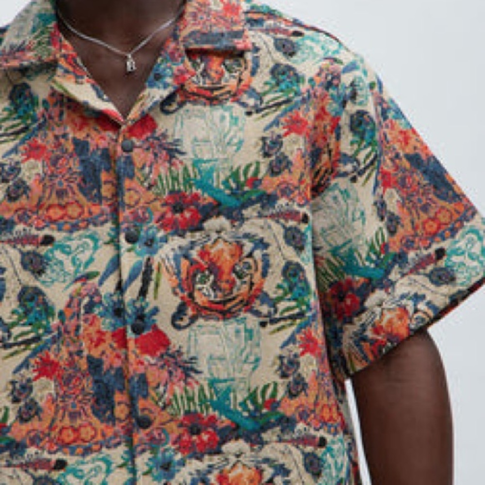 Fashion nova Ansel tapestry shirt